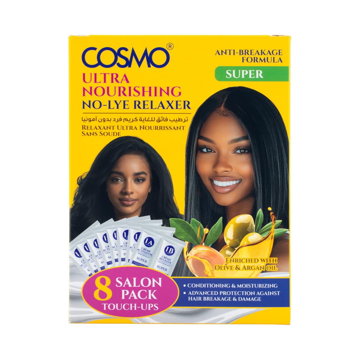 Ultra Nourishing Conditioning & Moisturizing No-lye Hair Relaxer Super 8 Saloon Pack Touch Ups